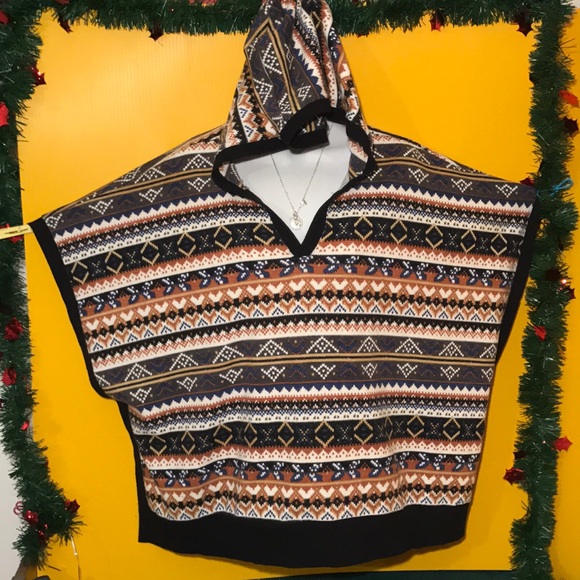 tribal poncho hoodie